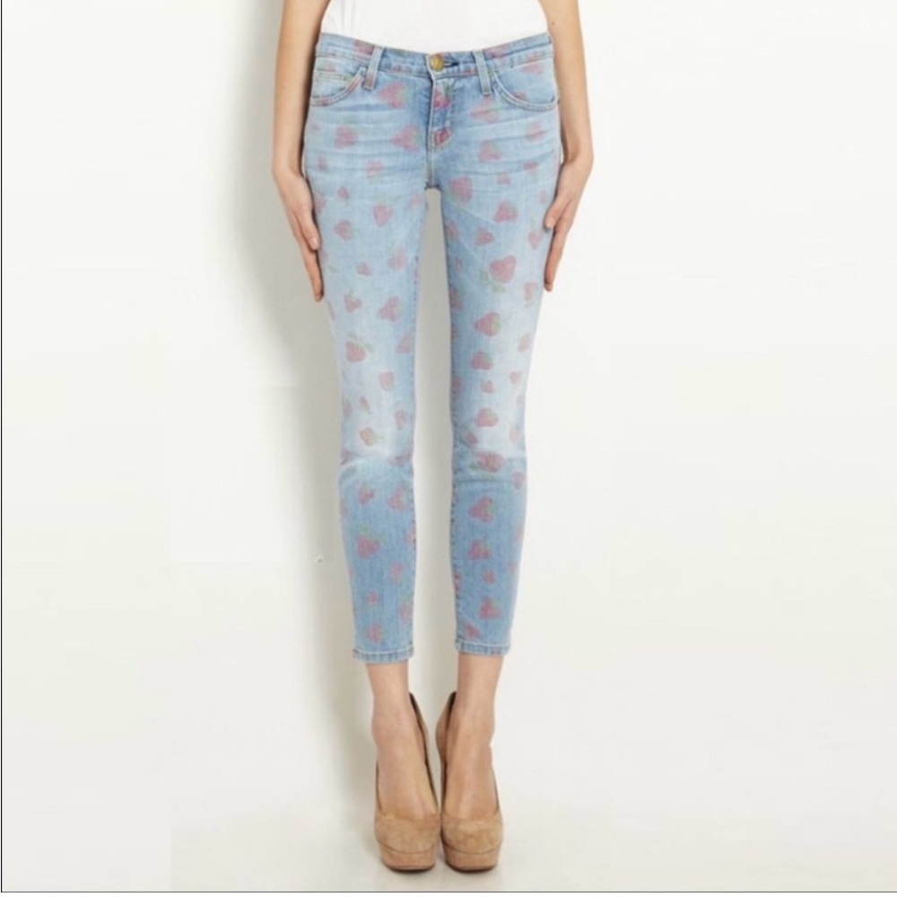 Current Elliot Vintage Strawberries Stiletto Jeans Size 24/0